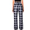 Alimens & Gentle Womens Pajama Pants Plaid Stretch Comfy Lounge Pants Drawstring Waist Sleep Bottoms with Pockets(Grey&black)