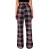 Alimens & Gentle Womens Pajama Pants Plaid Stretch Comfy Lounge Pants Drawstring Waist Sleep Bottoms with Pockets(Grey&pink)
