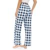 Alimens & Gentle Womens Pajama Pants Plaid Stretch Comfy Lounge Pants Drawstring Waist Sleep Bottoms with Pockets(Navy white)