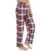 Alimens & Gentle Womens Pajama Pants Plaid Stretch Comfy Lounge Pants Drawstring Waist Sleep Bottoms with Pockets(Red  Navy white)