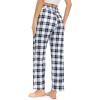 Alimens & Gentle Womens Pajama Pants Plaid Stretch Comfy Lounge Pants Drawstring Waist Sleep Bottoms with Pockets(White black plaid)