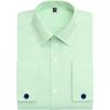 Alimens & Gentle French Cuff Regular Fit Dress Shirts (Cufflink Included)(Green)