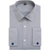 Alimens & Gentle French Cuff Regular Fit Dress Shirts (Cufflink Included)(Grey)