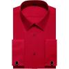 Alimens & Gentle French Cuff Regular Fit Dress Shirts (Cufflink Included)(Red)