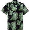 Alimens & Gentle Hawaiian Shirt for Men Summer Beach Casual Short Sleeve Button Down Shirts Printed Tropical Vacation Shirts(Black Green)
