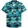 Alimens & Gentle Hawaiian Shirt for Men Summer Beach Casual Short Sleeve Button Down Shirts Printed Tropical Vacation Shirts(Dark Green Beach)