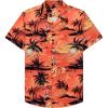 Alimens & Gentle Hawaiian Shirt for Men Summer Beach Casual Short Sleeve Button Down Shirts Printed Tropical Vacation Shirts(Dusk)