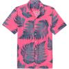 Alimens & Gentle Hawaiian Shirt for Men Summer Beach Casual Short Sleeve Button Down Shirts Printed Tropical Vacation Shirts(Pink Blue)