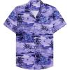 Alimens & Gentle Hawaiian Shirt for Men Summer Beach Casual Short Sleeve Button Down Shirts Printed Tropical Vacation Shirts(Purple Beach)