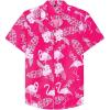 Alimens & Gentle Hawaiian Shirt for Men Summer Beach Casual Short Sleeve Button Down Shirts Printed Tropical Vacation Shirts(Rosy)