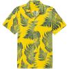 Alimens & Gentle Hawaiian Shirt for Men Summer Beach Casual Short Sleeve Button Down Shirts Printed Tropical Vacation Shirts(Yellow Blue)
