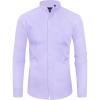 Alimens & Gentle Men’s Banded Collar Dress Shirts Wrinkle Free Long Sleeve Mandarin Collar Button Down Shirt(Lilac)