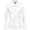 Alimens & Gentle Men’s Banded Collar Dress Shirts Wrinkle Free Long Sleeve Mandarin Collar Button Down Shirt(White)