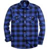 Alimens & Gentle Men’s Button Down Regular Fit Long Sleeve Plaid Flannel Casual Shirts(Blue/Black Plaid)