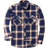 Alimens & Gentle Men’s Button Down Regular Fit Long Sleeve Plaid Flannel Casual Shirts(Dark Blue Grey)