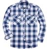 Alimens & Gentle Men’s Button Down Regular Fit Long Sleeve Plaid Flannel Casual Shirts(Dark Blue&beige)