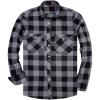 Alimens & Gentle Men’s Button Down Regular Fit Long Sleeve Plaid Flannel Casual Shirts(Grey Black Plaid)
