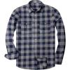 Alimens & Gentle Men’s Button Down Regular Fit Long Sleeve Plaid Flannel Casual Shirts(Grey Navy Plaid)