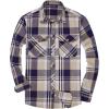 Alimens & Gentle Men’s Button Down Regular Fit Long Sleeve Plaid Flannel Casual Shirts(Navy Beige)