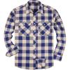 Alimens & Gentle Men’s Button Down Regular Fit Long Sleeve Plaid Flannel Casual Shirts(Navy&khaki)