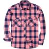 Alimens & Gentle Men’s Button Down Regular Fit Long Sleeve Plaid Flannel Casual Shirts(Pink Navy Plaid)