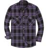 Alimens & Gentle Men’s Button Down Regular Fit Long Sleeve Plaid Flannel Casual Shirts(Purple Grey Black)