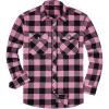 Alimens & Gentle Men’s Button Down Regular Fit Long Sleeve Plaid Flannel Casual Shirts(Rosy&black)