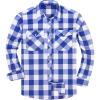Alimens & Gentle Men’s Button Down Regular Fit Long Sleeve Plaid Flannel Casual Shirts(Sky Blue&beige)