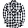 Alimens & Gentle Men’s Button Down Regular Fit Long Sleeve Plaid Flannel Casual Shirts(White/Black Plaid)