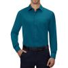 Alimens & Gentle Mens Dress Shirts 4-Way Stretch Long Sleeve Collared Casual Solid Wedding Dating Button Down Shirt(Turquoise)