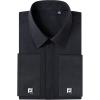 Alimens & Gentle Men’s Dress Shirts French Cuff Long Sleeve Regular Fit Formal Tuxedo Cufflinks Shirt(Black)