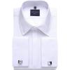Alimens & Gentle Men’s Dress Shirts French Cuff Long Sleeve Regular Fit Formal Tuxedo Cufflinks Shirt(White)