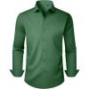 Alimens & Gentle Men’s Dress Shirts Long Sleeve Stretch Wrinkle Free Business Casual Button Down Shirt(Green)