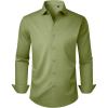 Alimens & Gentle Men’s Dress Shirts Long Sleeve Stretch Wrinkle Free Business Casual Button Down Shirt(Olive Green)