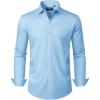Alimens & Gentle Mens Dress Shirts Long Sleeve Wrinkle Free Stretch Business Casual Button Down Shirts(Blue)