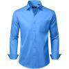 Alimens & Gentle Mens Dress Shirts Long Sleeve Wrinkle Free Stretch Business Casual Button Down Shirts(Classic Blue)