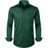Alimens & Gentle Mens Dress Shirts Long Sleeve Wrinkle Free Stretch Business Casual Button Down Shirts(Green)