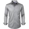 Alimens & Gentle Mens Dress Shirts Long Sleeve Wrinkle Free Stretch Business Casual Button Down Shirts(Grey)