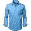 Alimens & Gentle Mens Dress Shirts Long Sleeve Wrinkle Free Stretch Business Casual Button Down Shirts(Haze Blue)