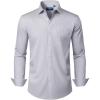 Alimens & Gentle Mens Dress Shirts Long Sleeve Wrinkle Free Stretch Business Casual Button Down Shirts(Light Grey)