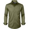 Alimens & Gentle Mens Dress Shirts Long Sleeve Wrinkle Free Stretch Business Casual Button Down Shirts(Olive Green)