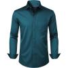 Alimens & Gentle Mens Dress Shirts Long Sleeve Wrinkle Free Stretch Business Casual Button Down Shirts(Peacock Blue)
