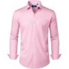 Alimens & Gentle Mens Dress Shirts Long Sleeve Wrinkle Free Stretch Business Casual Button Down Shirts(Pink)