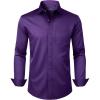 Alimens & Gentle Mens Dress Shirts Long Sleeve Wrinkle Free Stretch Business Casual Button Down Shirts(Purple)