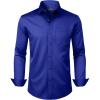 Alimens & Gentle Mens Dress Shirts Long Sleeve Wrinkle Free Stretch Business Casual Button Down Shirts(Royal Blue)