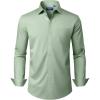 Alimens & Gentle Mens Dress Shirts Long Sleeve Wrinkle Free Stretch Business Casual Button Down Shirts(Sage Green)