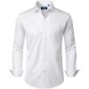 Alimens & Gentle Mens Dress Shirts Long Sleeve Wrinkle Free Stretch Business Casual Button Down Shirts(White)
