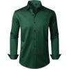 Alimens & Gentle Men’s Dress Shirts Long Sleeve Wrinkle Free Stretch Business Casual Wedding Button Down Shirt(Green)