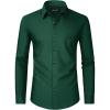 Alimens & Gentle Men’s Dress Shirts Long Sleeve Wrinkle Free Stretch Business Casual Wedding Button Down Shirt(Green)
