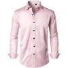 Alimens & Gentle Men’s Dress Shirts Long Sleeve Wrinkle Free Stretch Business Casual Wedding Button Down Shirt(Pink)